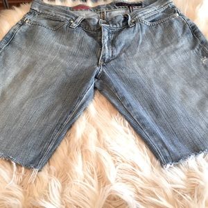 AG distressed denim cutoff shorts